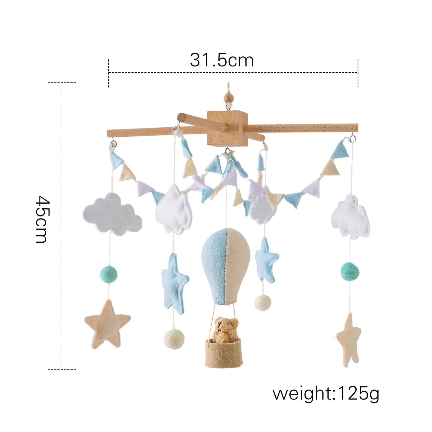 Baby Wooden Comfort Wind Chime Pendant Crib Mobiles