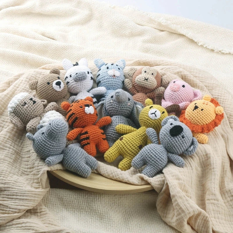 Handmade Crochet Animal Stuffed Plush Rattle Toys