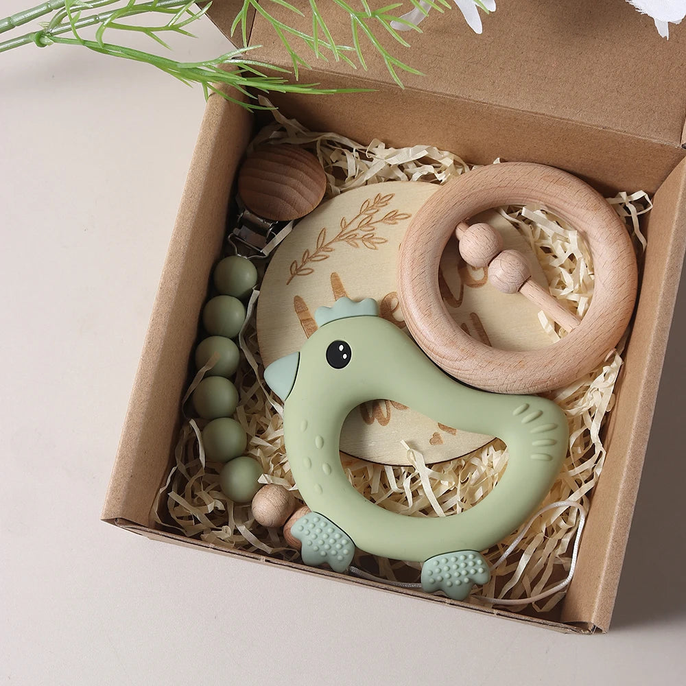 Newborn Baby 4pc Silicone Chick Teether Gift Set