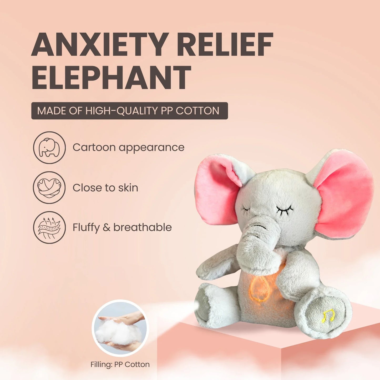Elephant Breathing Musical Plush Toy