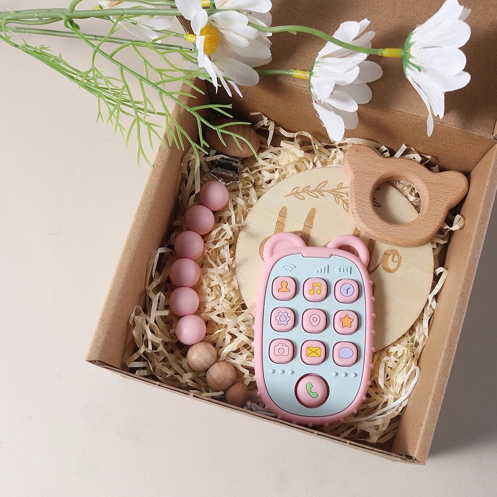 Newborn Baby 4pc Silicone Mobile Teether Gift Set