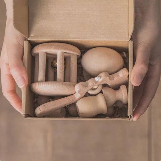 Newborn Baby Wooden Toys Gift Set