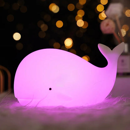 Whale LED USB Rechargeable Silicone Night Light