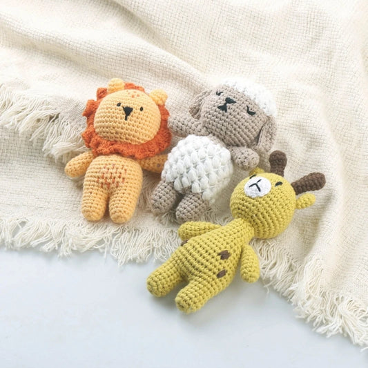 Handmade Crochet Animal Stuffed Plush Rattle Toys