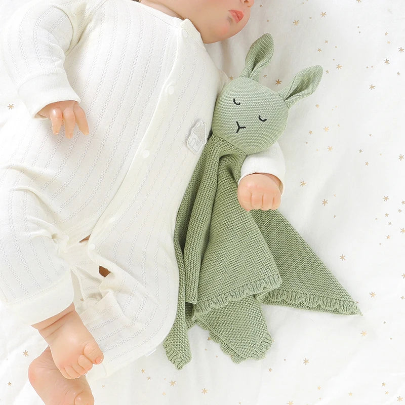 Soft Cotton Gauze Bunny Baby Security Blanket