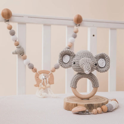Newborn Baby 7pc Pacifier Chain Cotton Blanket Gift Set