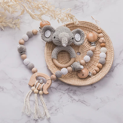 Newborn Baby 7pc Pacifier Chain Cotton Blanket Gift Set