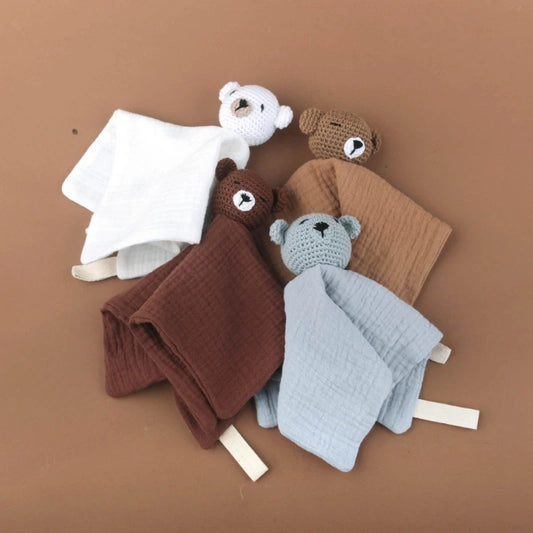 Crochet Bear Baby Security Blanket
