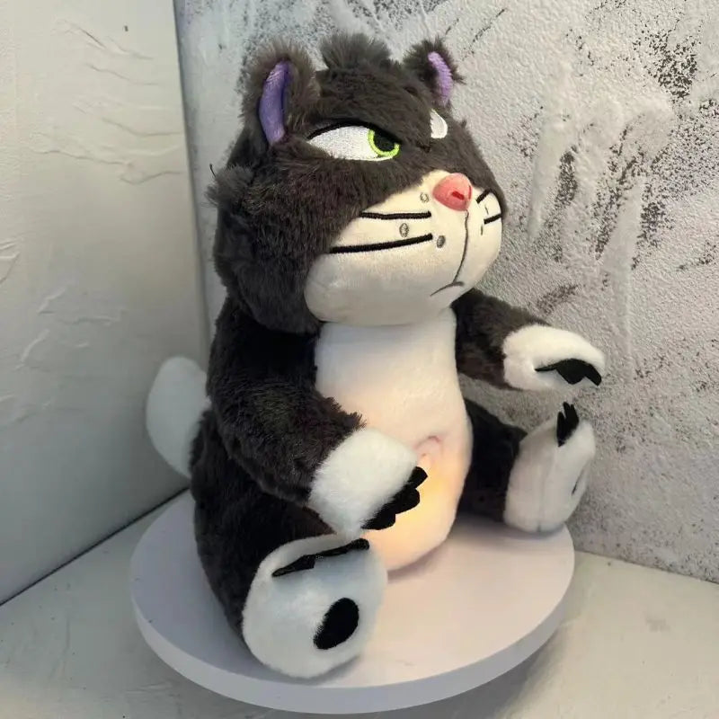 Leering Cat Breathing Musical Plush Toy