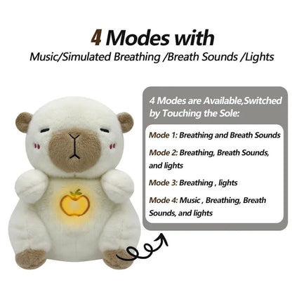Baby Capybara Breathing Musical Plush Toy