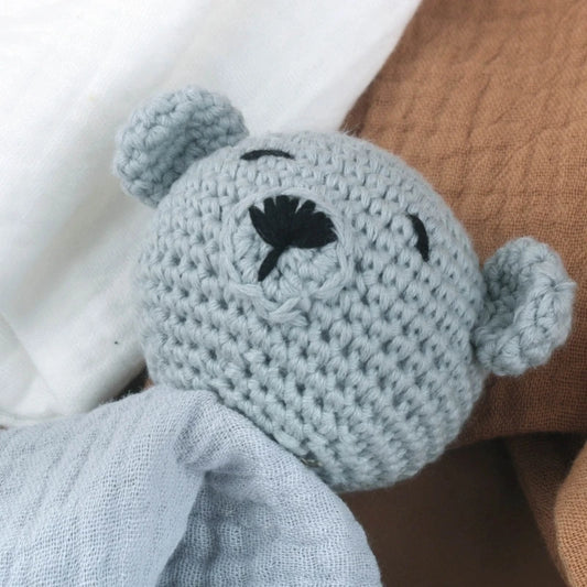 Crochet Bear Baby Security Blanket
